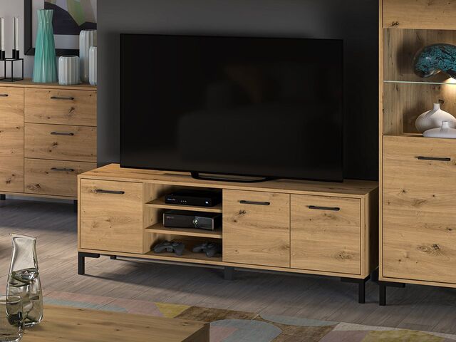 Szafka RTV w stylu loftowym – funkcjonalny design i industrialny charakter